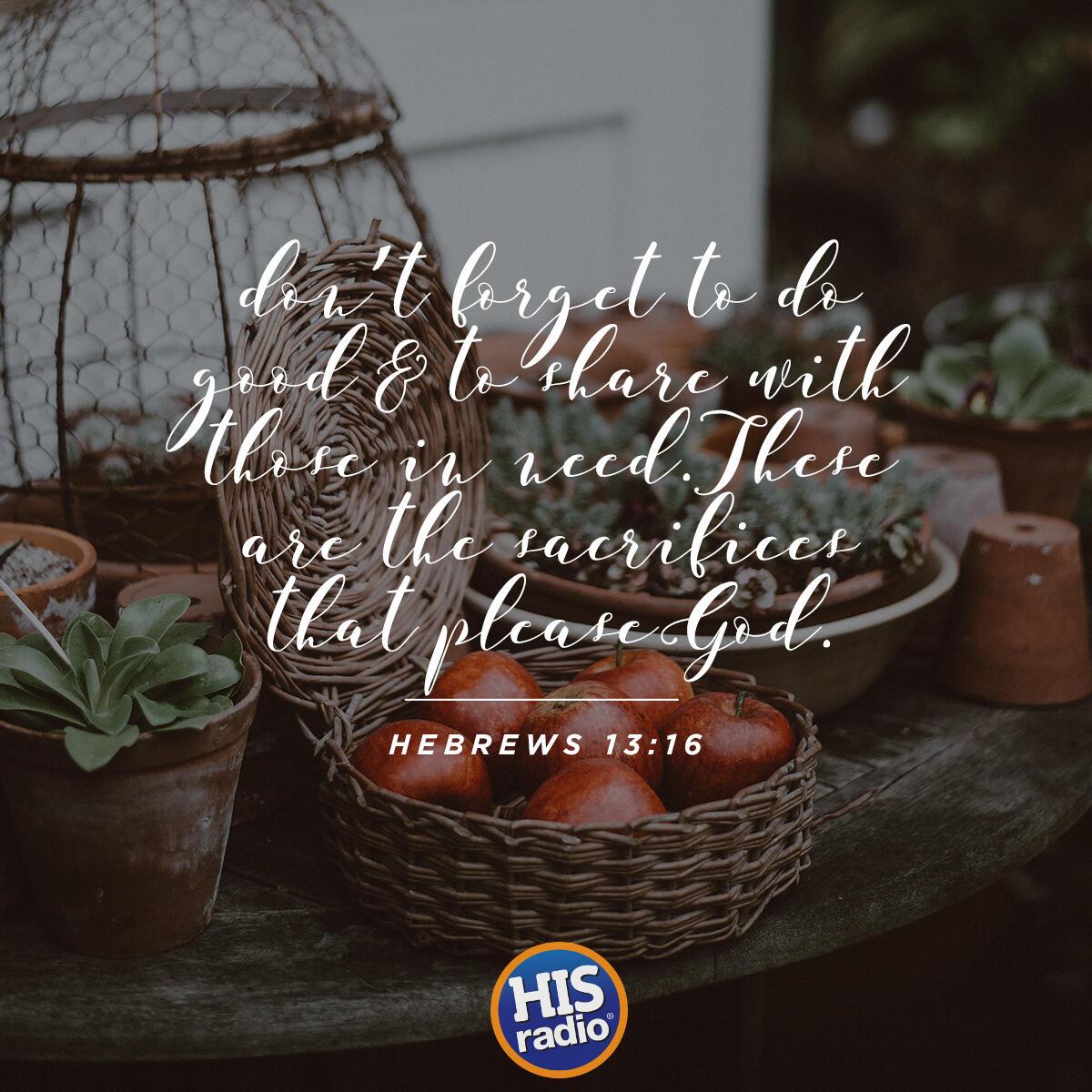 Hebrews 13:16 - Verse of the Day